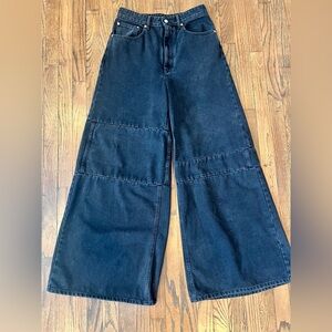 MM6 Maison Margiela Black Wide-Leg Denim Jeans High Rise Women's Jeans Size 30